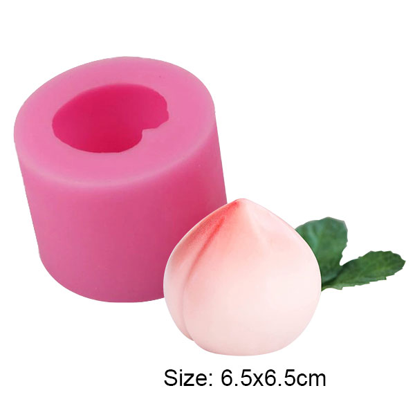 Khuôn silicon màu hồng 4d hình quả đào tiên 6.5x6.5cm