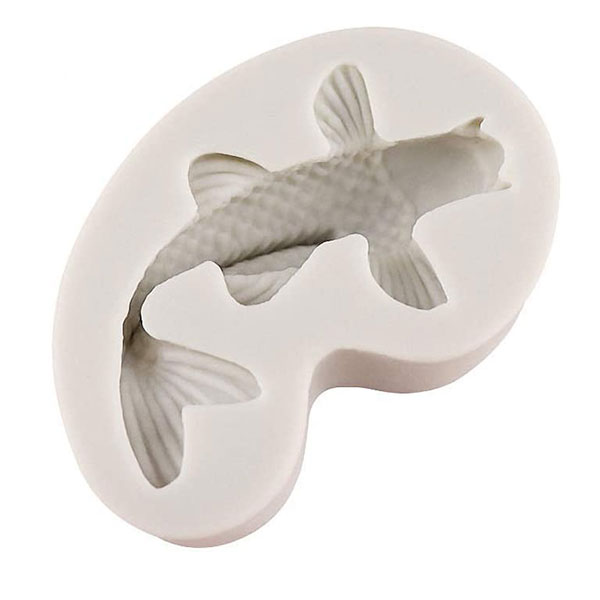 Khuôn silicon hình con cá Koi Nhật màu trắng