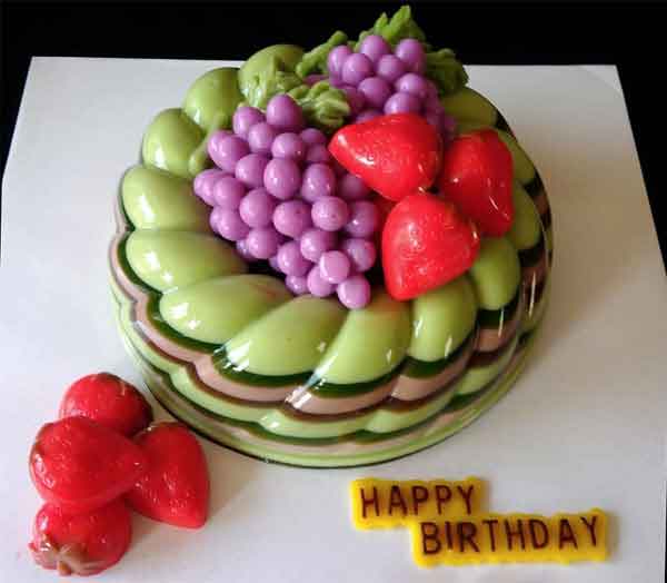 Bánh thạch rau câu hình trái cây mừng sinh nhật