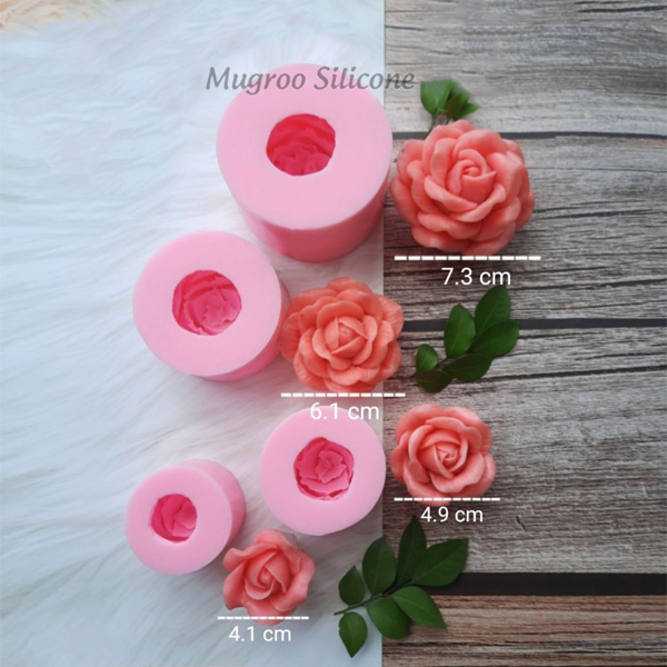 Set 4 khuôn silicon bông hoa hồng Thái MSE451